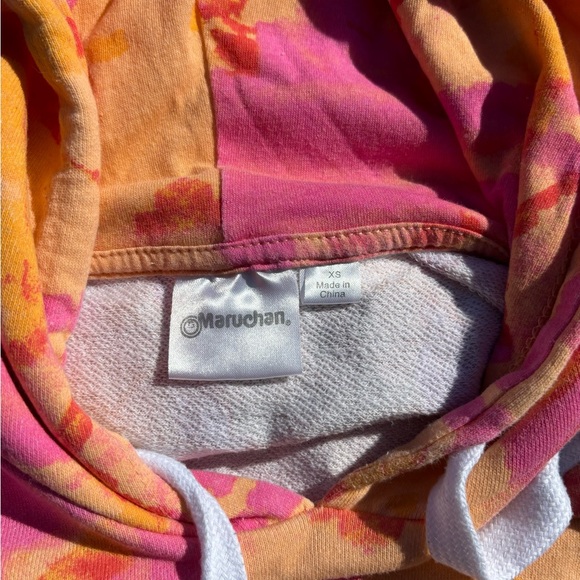 Maruchan Pink & Orange Tie-Dye Crop Top Hoodie XS - Picture 6 of 6